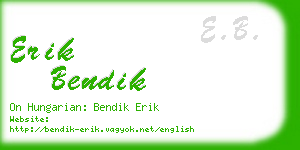 erik bendik business card